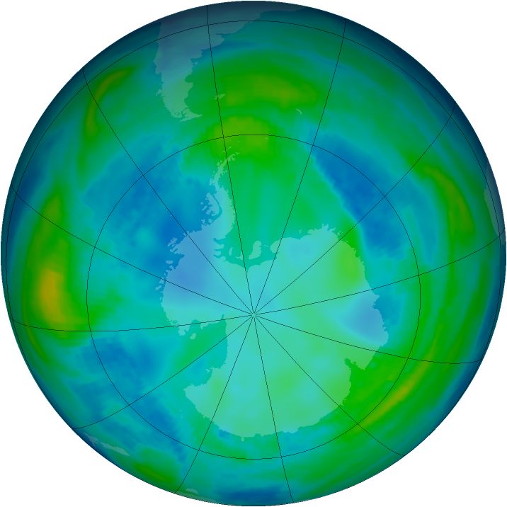 Antarctic ozone map for 09 May 1998
